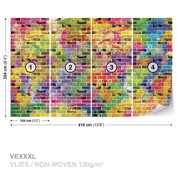 Papel de parede Bricks Multicolour