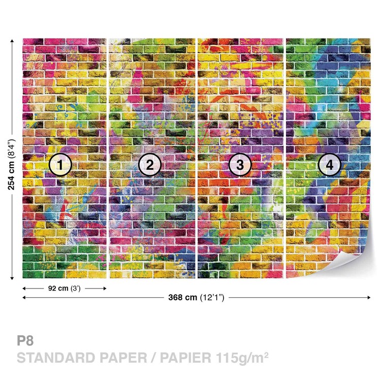 Papel de parede Bricks Multicolour