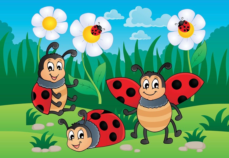 Papel de parede Cartoon Ladybirds