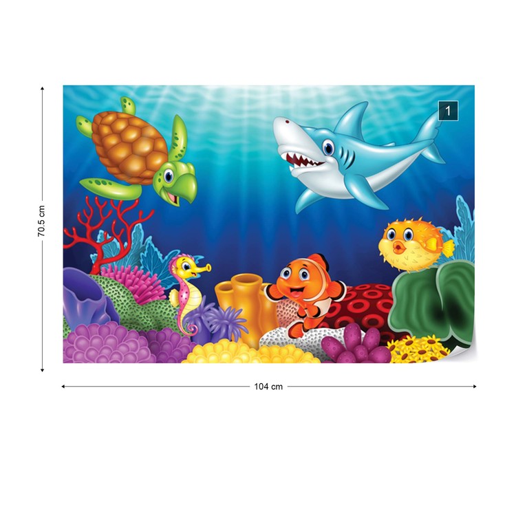 Papel de parede Cartoon Sea Creatures