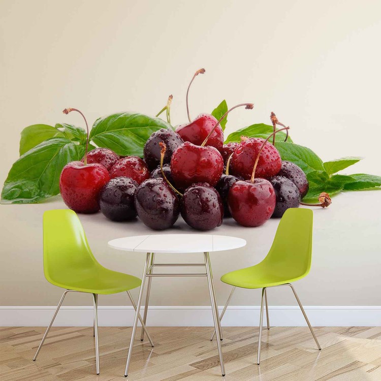 Papel de parede Cherries With Leaves