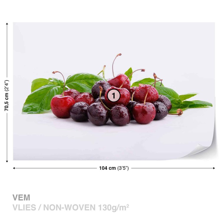 Papel de parede Cherries With Leaves