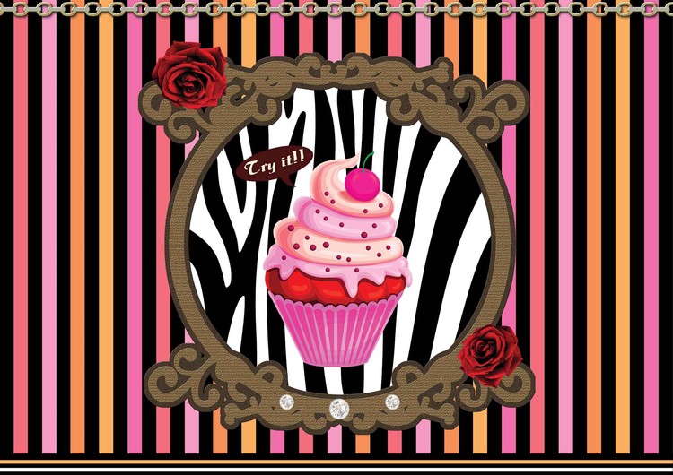 Papel de parede Cupcake Stripes