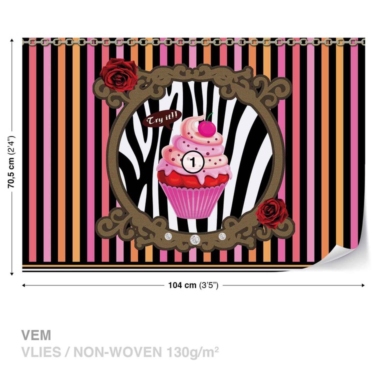 Papel de parede Cupcake Stripes