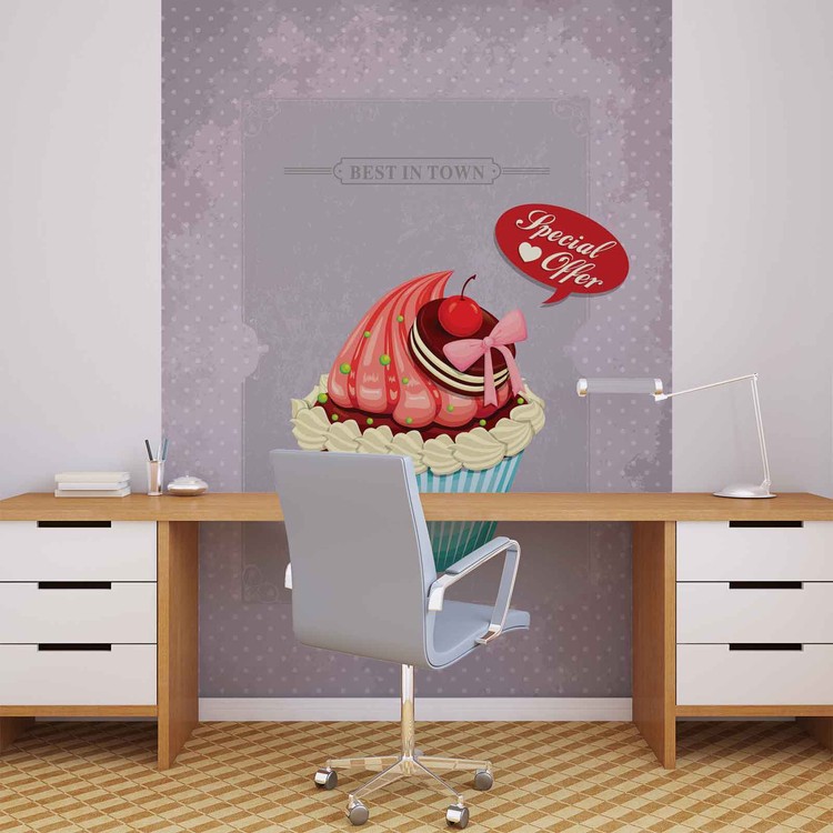 Papel de parede Cupcake Vintage Retro