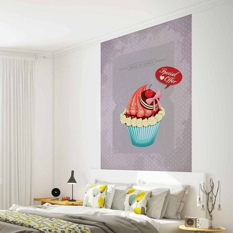 Papel de parede Cupcake Vintage Retro