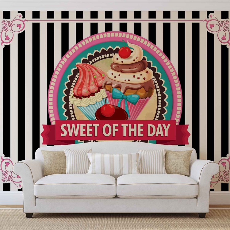 Papel de parede Cupcakes Retro