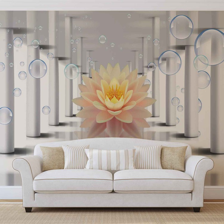 Papel de parede Flower Bubbles Pattern