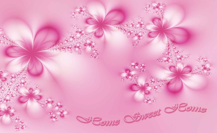 Papel de parede Flowers Home Pink
