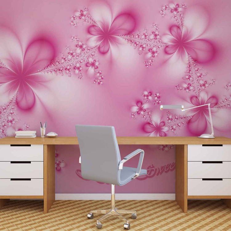 Papel de parede Flowers Home Pink