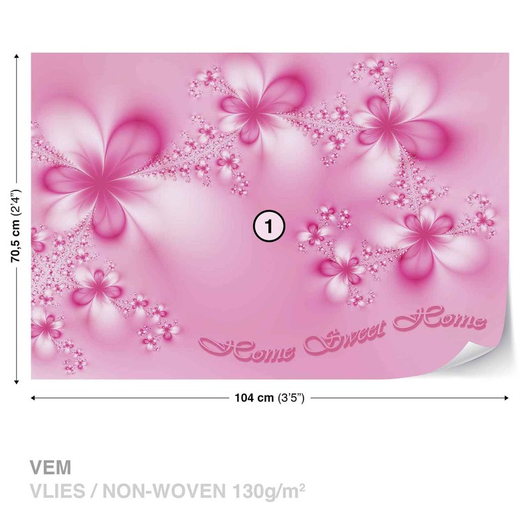 Papel de parede Flowers Home Pink