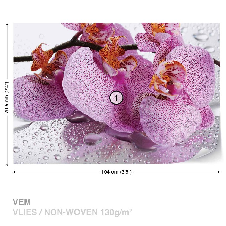 Papel de parede Flowers Orchids Drops