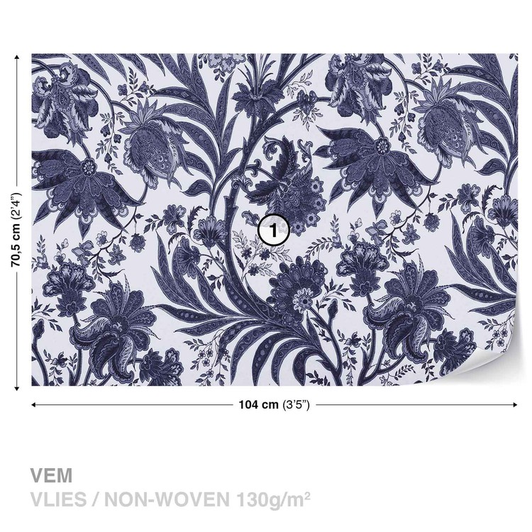Papel de parede Flowers Plants Pattern Vintage