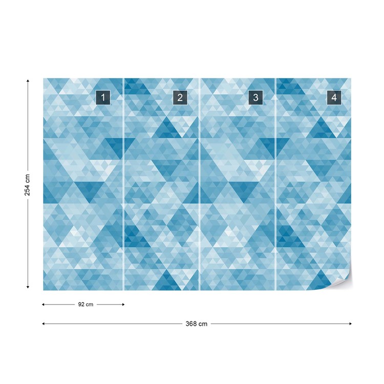 Papel de parede Modern Geometric Triangle Design Blue
