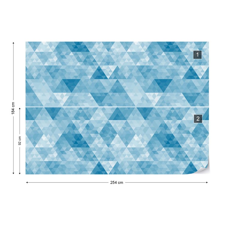 Papel de parede Modern Geometric Triangle Design Blue