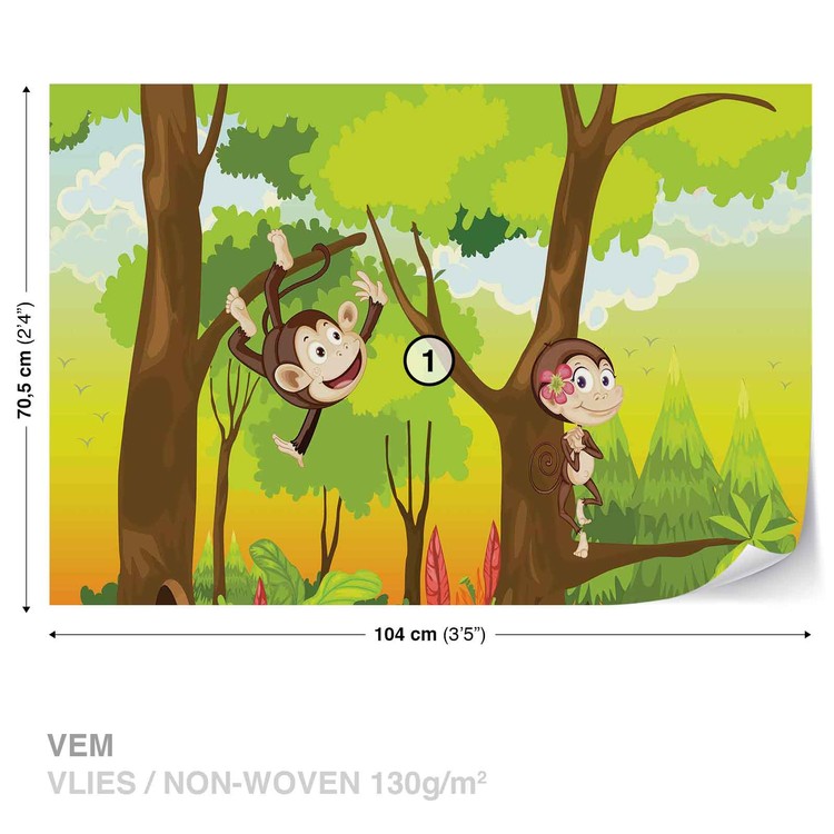 Papel de parede Monkeys Boys Bedroom