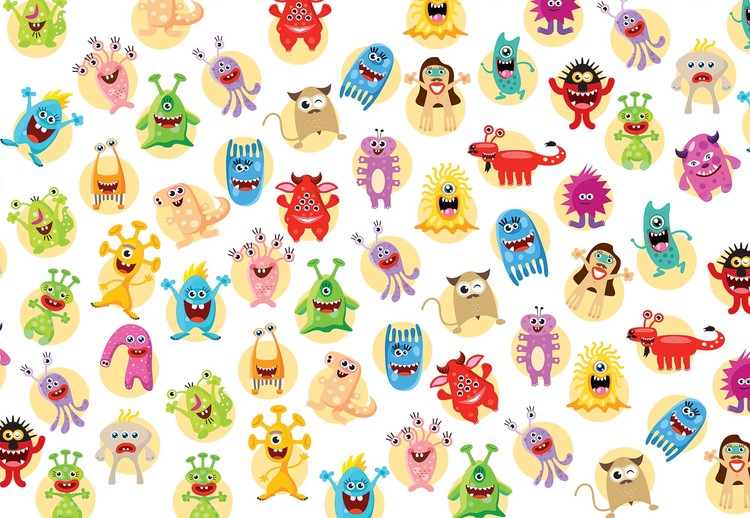 Papel de parede Monsters Pattern