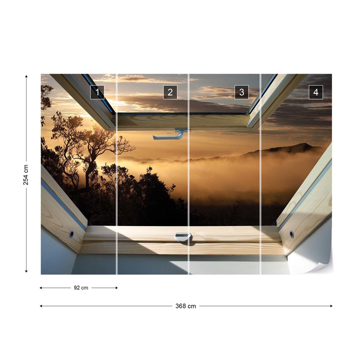 Papel de parede Mountain Skylight Window View