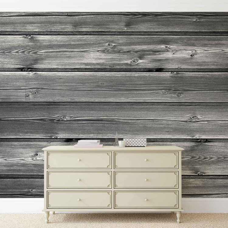 Papel de parede Pattern Grey Wooden