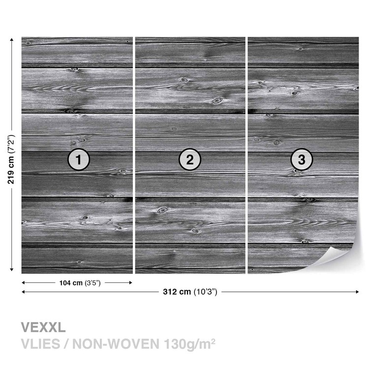 Papel de parede Pattern Grey Wooden
