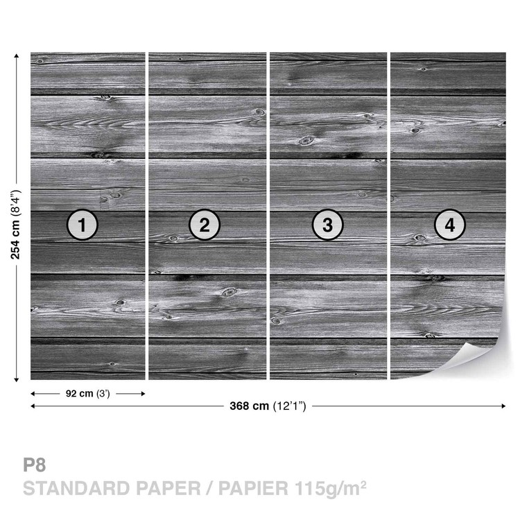 Papel de parede Pattern Grey Wooden