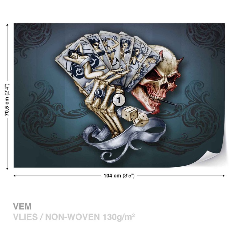 Papel de parede Skull Dice Cards