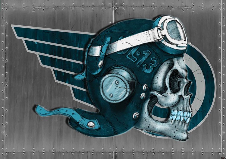 Papel de parede Skull Flying Tattoo