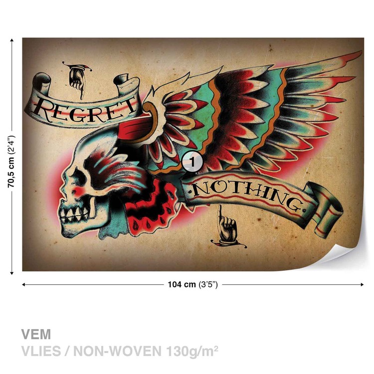 Papel de parede Skull Tattoo Wing
