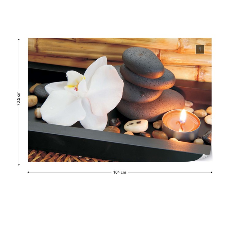 Papel de parede Spa Pebbles And Flowers