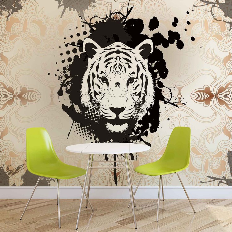 Pôster de tigre 3D, mural de decoração de parede, papel de parede