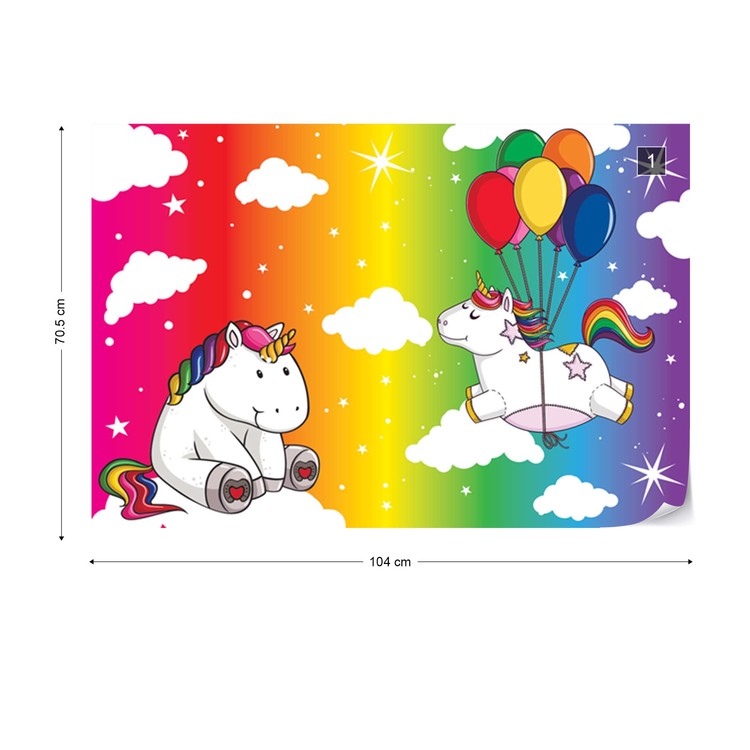 Papel de parede Unicorns Rainbow