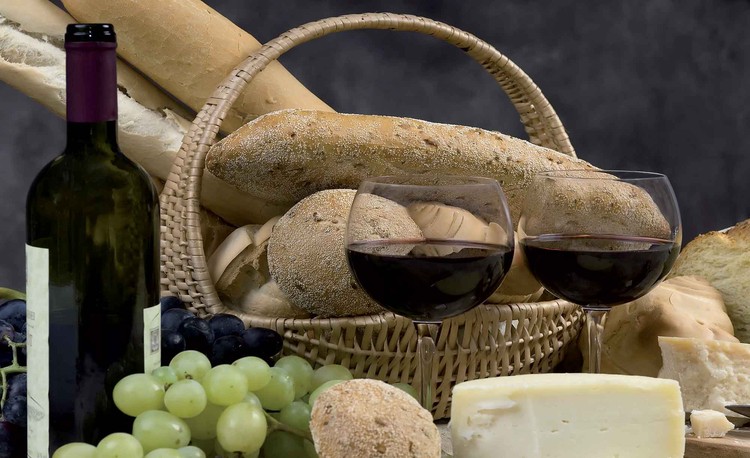 Papel de parede Wine And Bread
