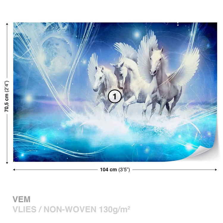 Papel de parede Winged Horse Pegasus Blue