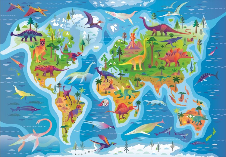 Jigsaw puzzle Dinosaurs Map | Tips for original gifts