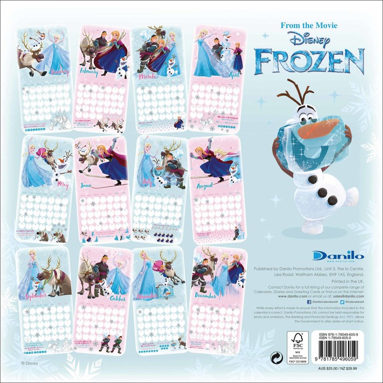 Disney Frozen Wall Calendars Large Selection