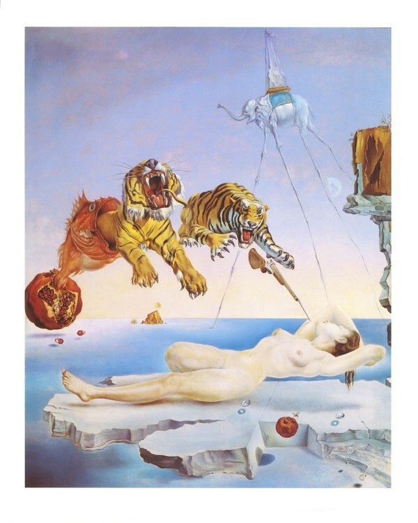 Art Print Dream Caused by the Flight of a Bee Around a Pomegranate a Second Before Awakening, 1944