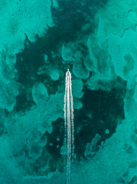 Quadro em tela Drone image looking down on a