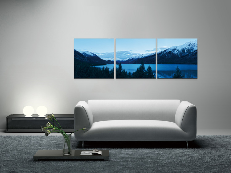 Early morning on the lake Mounted Art Print