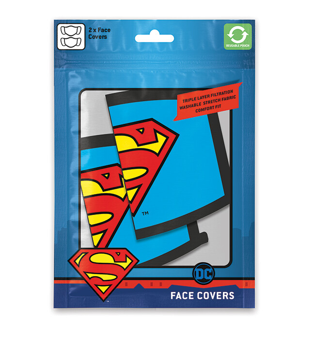 Face Masks Superman Logo 2 Pack Clothes And Accessories For Merchandise Fans