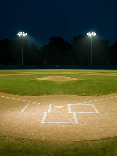 Canvas Print Baseball field at night