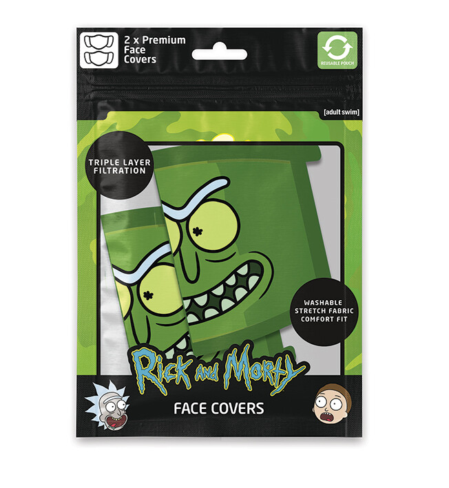 Official Rick & Morty Rick Face Masks 2-Pack - Reusable Cotton Adult Face Coverings
