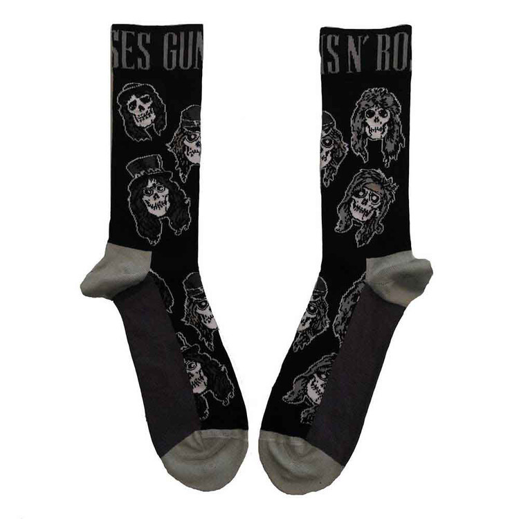 Socks Guns N Roses - Skulls Band Monochrome