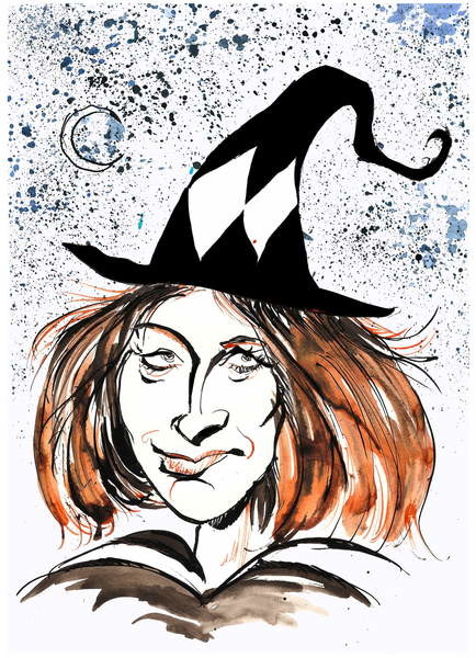 T-shirt J K Rowling - caricature as a witch