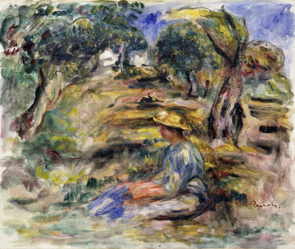 T-shirt Woman in Blue, Seated; Femme en Bleu Assise,