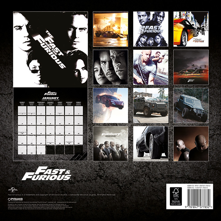 Fast And Furious Wall Calendars 2022 Large Selection