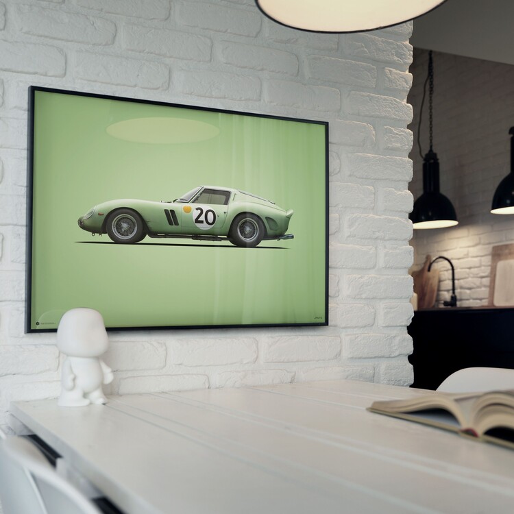 Art Print Ferrari 250 GTO - Green - 24h Le Mans - 1962