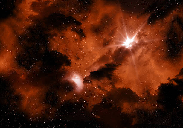 Αυτοκόλλητο Fiery Space sky background