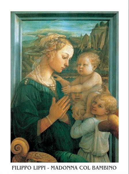 Art Print Filippo Lippi - Madonna with Child and two Angels
