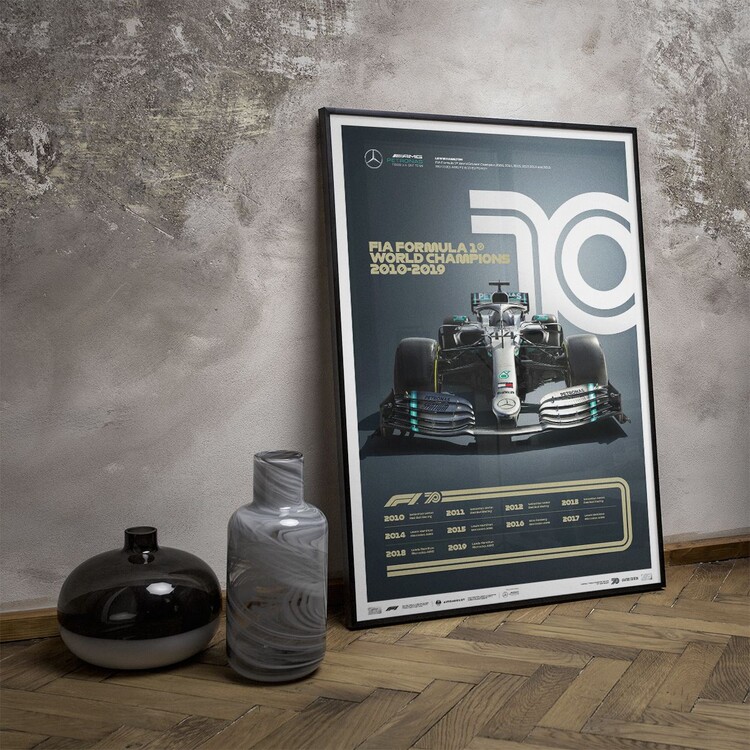 Art Print Formula 1 Decades - 2010's Mercedes-AMG Petronas F1 Team