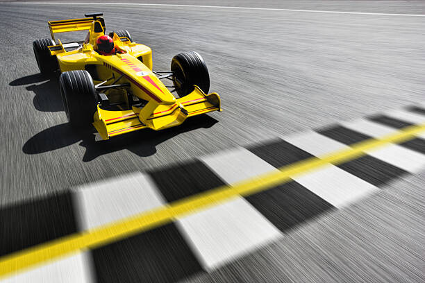 Sticker Formula One Racecar Crossing Finish Line